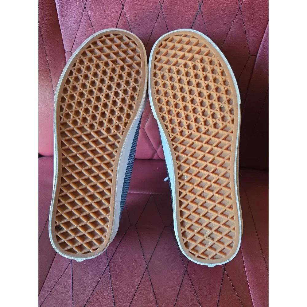 VANS Blue/White Striped Low Top Lace-Up Sneakers Casual Athletic Shoe Size  7.5